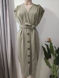 Rochie ASOS verde sage față