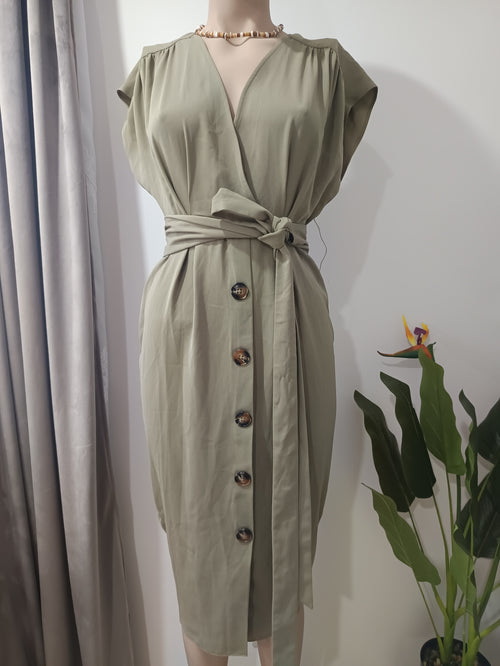 Rochie ASOS verde sage față