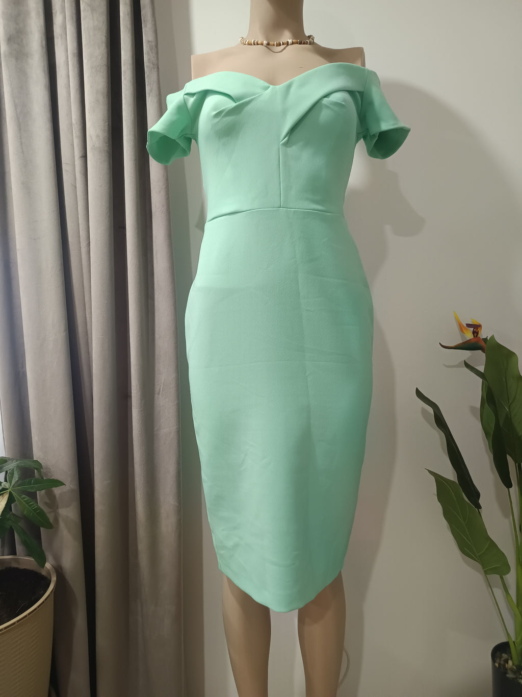 Rochie midi River Island verde mint față