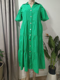 Rochie midi verde Dunnes față