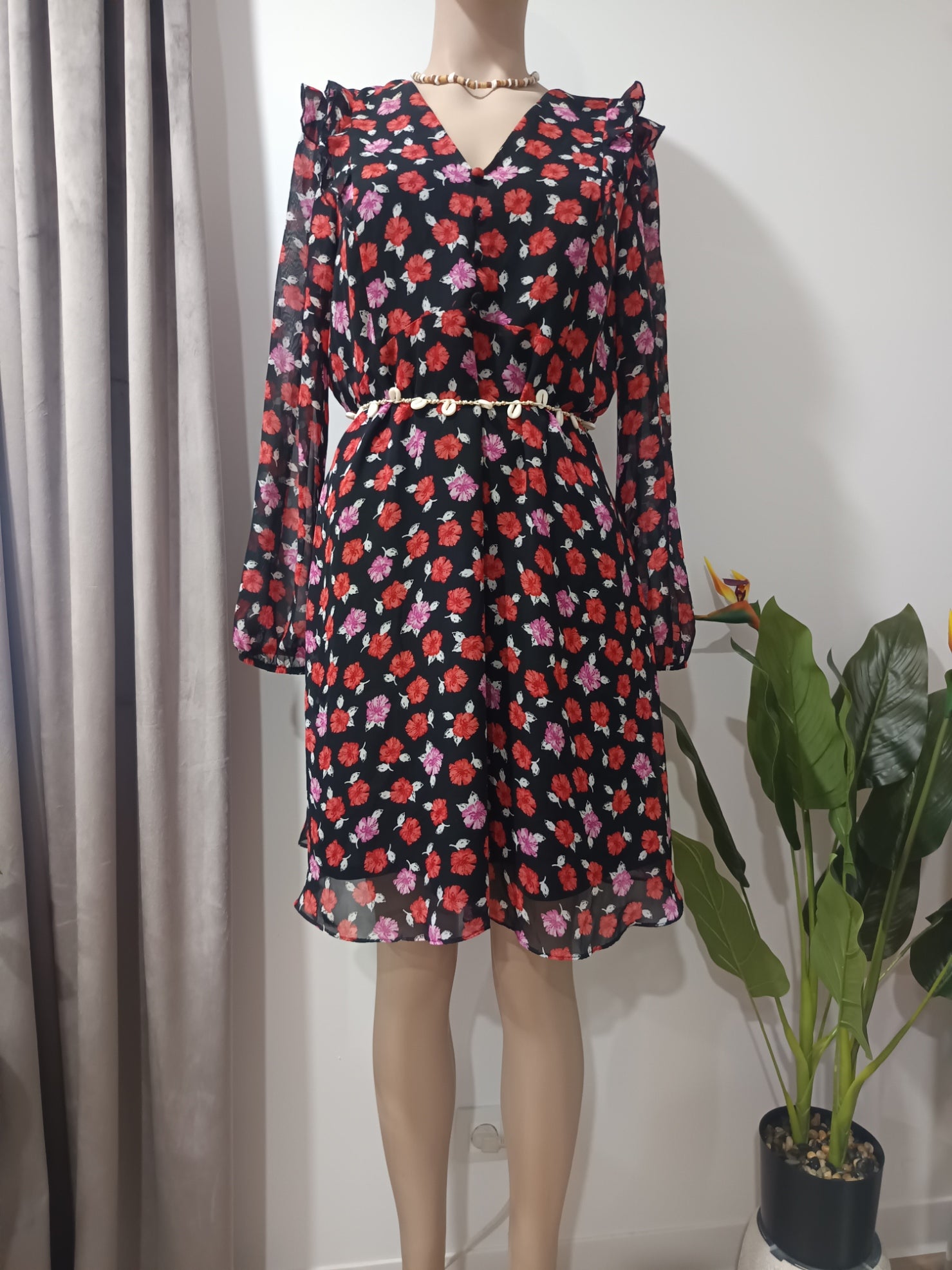 Rochie mini florală Wallis față