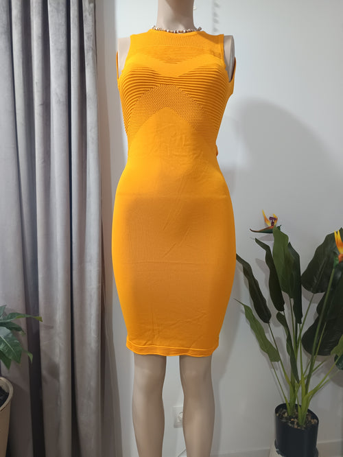 Rochie bodycon galbenă River Island față