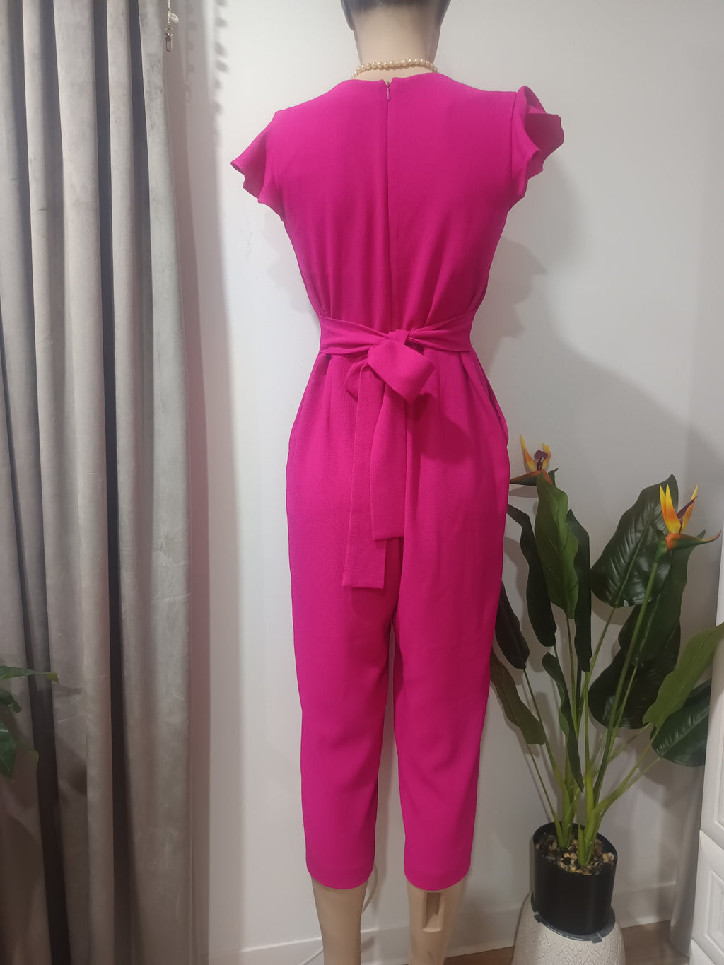 Salopetă fuchsia Oasis spate cu cordon