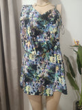 Salopetă scurtă abstract print River Island față