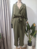 Salopetă wide-leg kaki River Island față