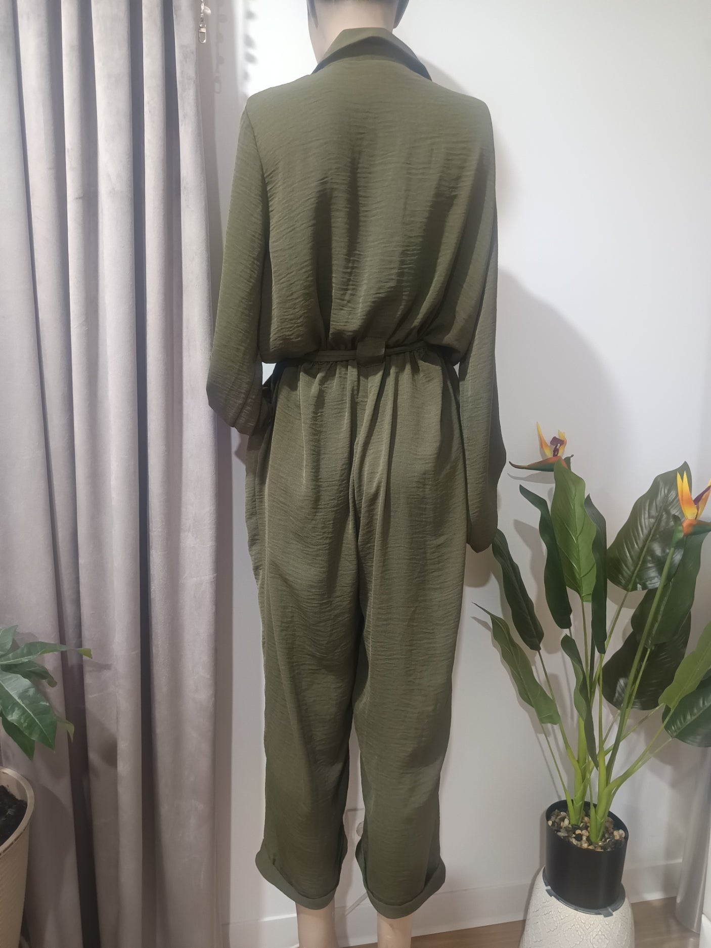 Salopetă wide-leg kaki River Island spate