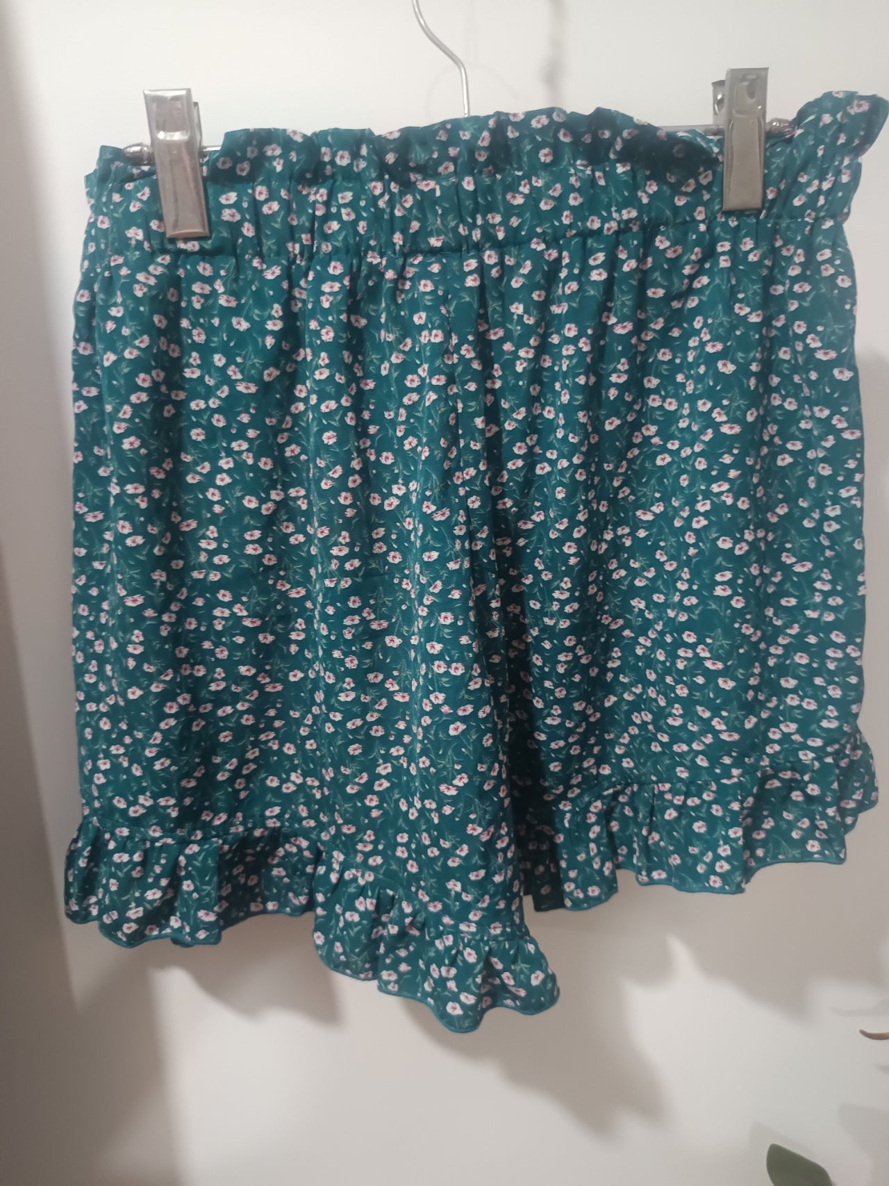Pantaloni scurți verde teal floral Cider spate