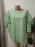 Bluză verde mint Carolyn Donnelly față