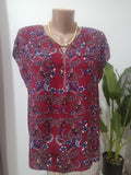 Bluză vișinie paisley Primark față