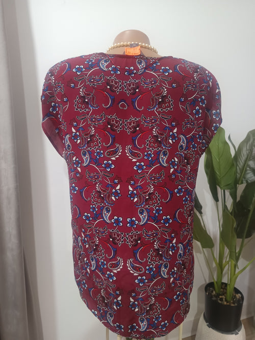 Bluză vișinie paisley Primark spate