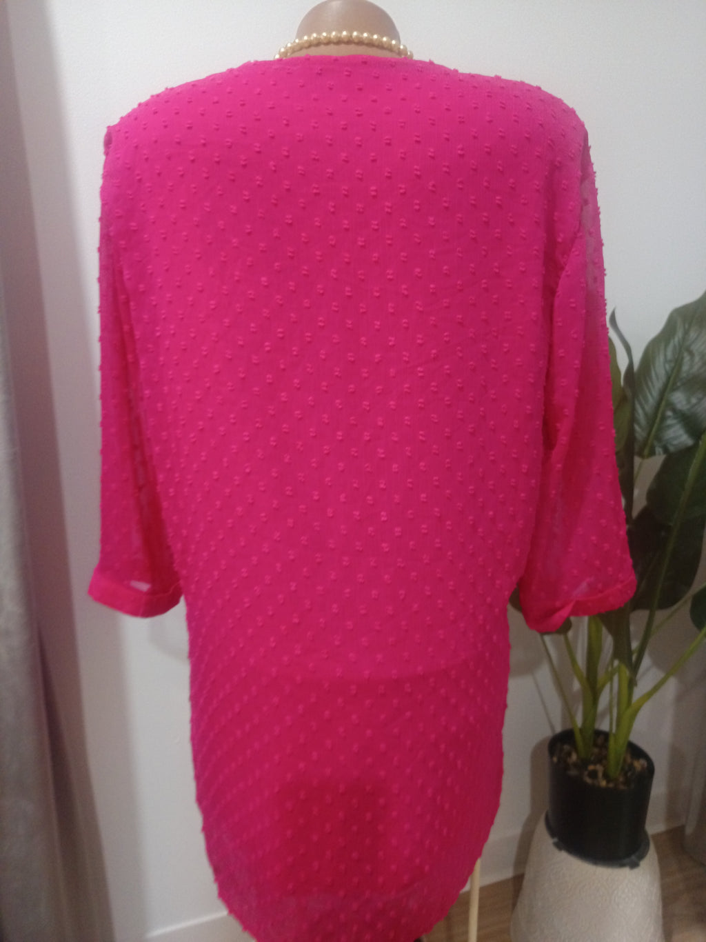 Bluză fuchsia dobby Dunnes spate