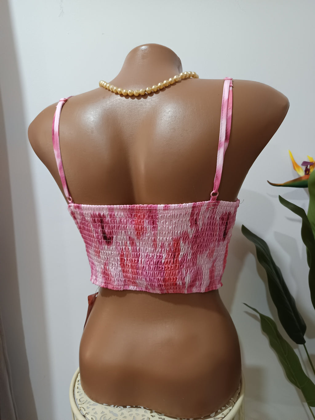 Top corset roz floral Shein spate