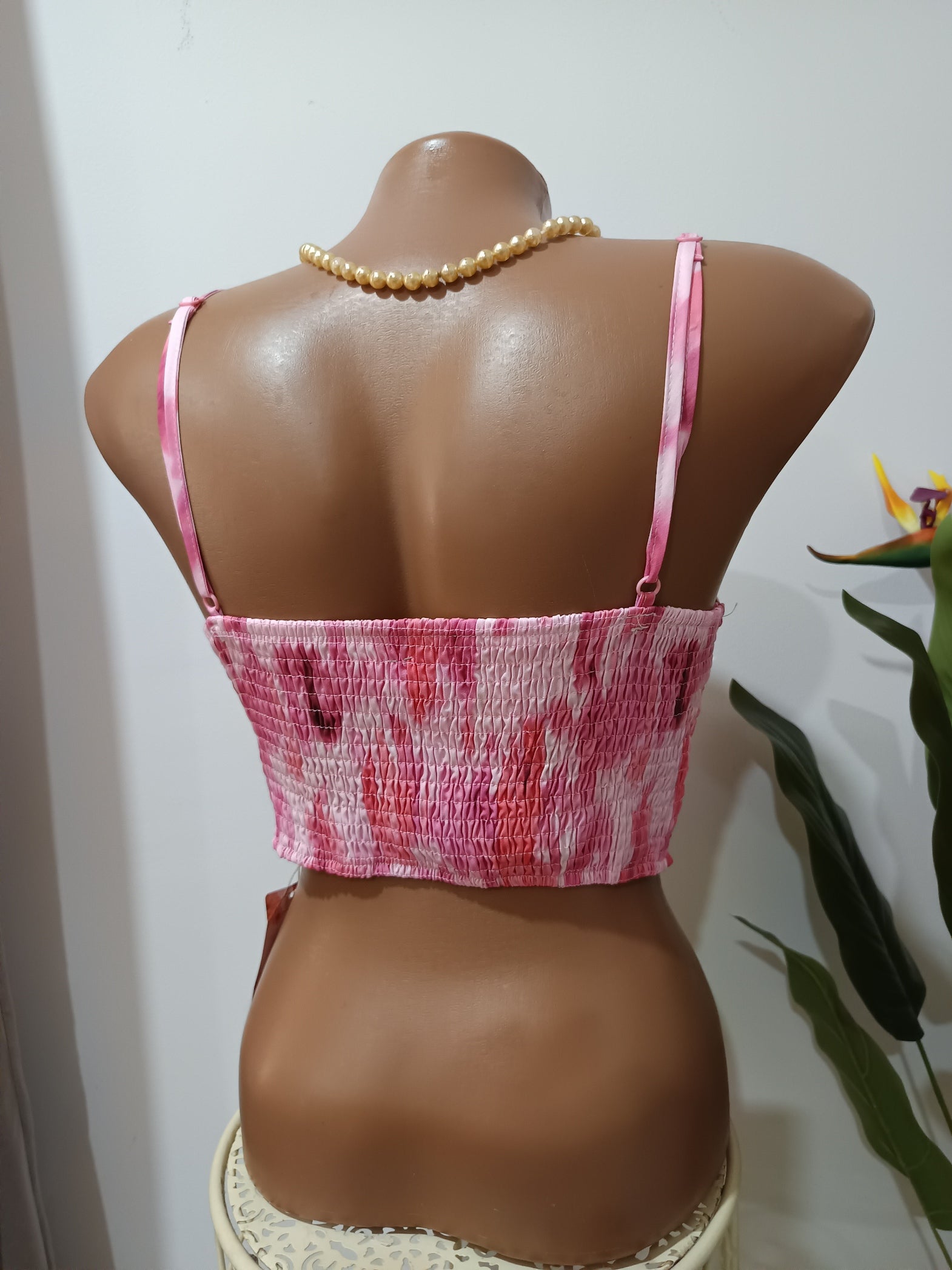 Top corset roz floral Shein spate