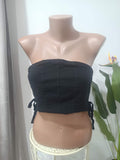 Corset bustier negru Pink Vanilla - față