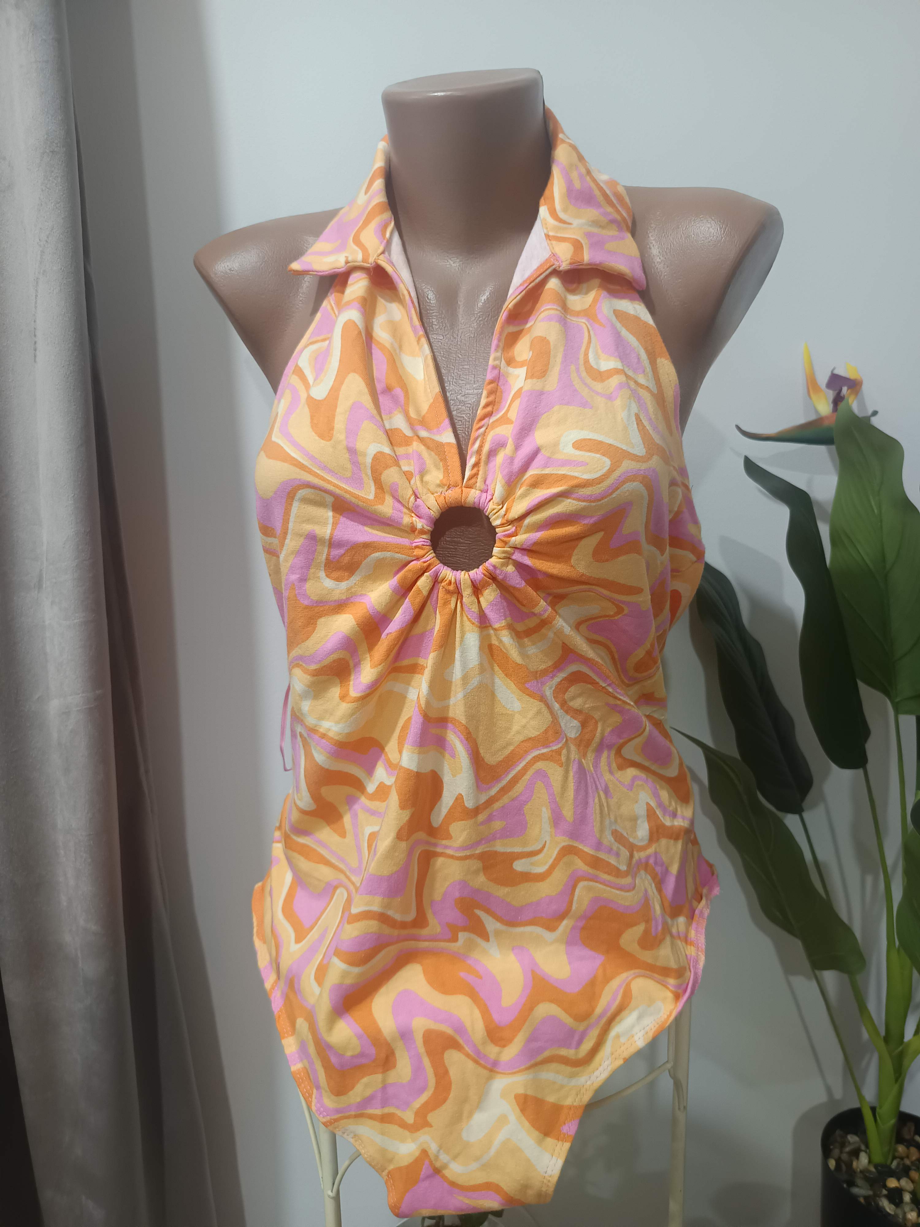 Body halter swirl portocaliu Primark - față