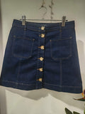 Fustă mini denim Oasis cu nasturi - față