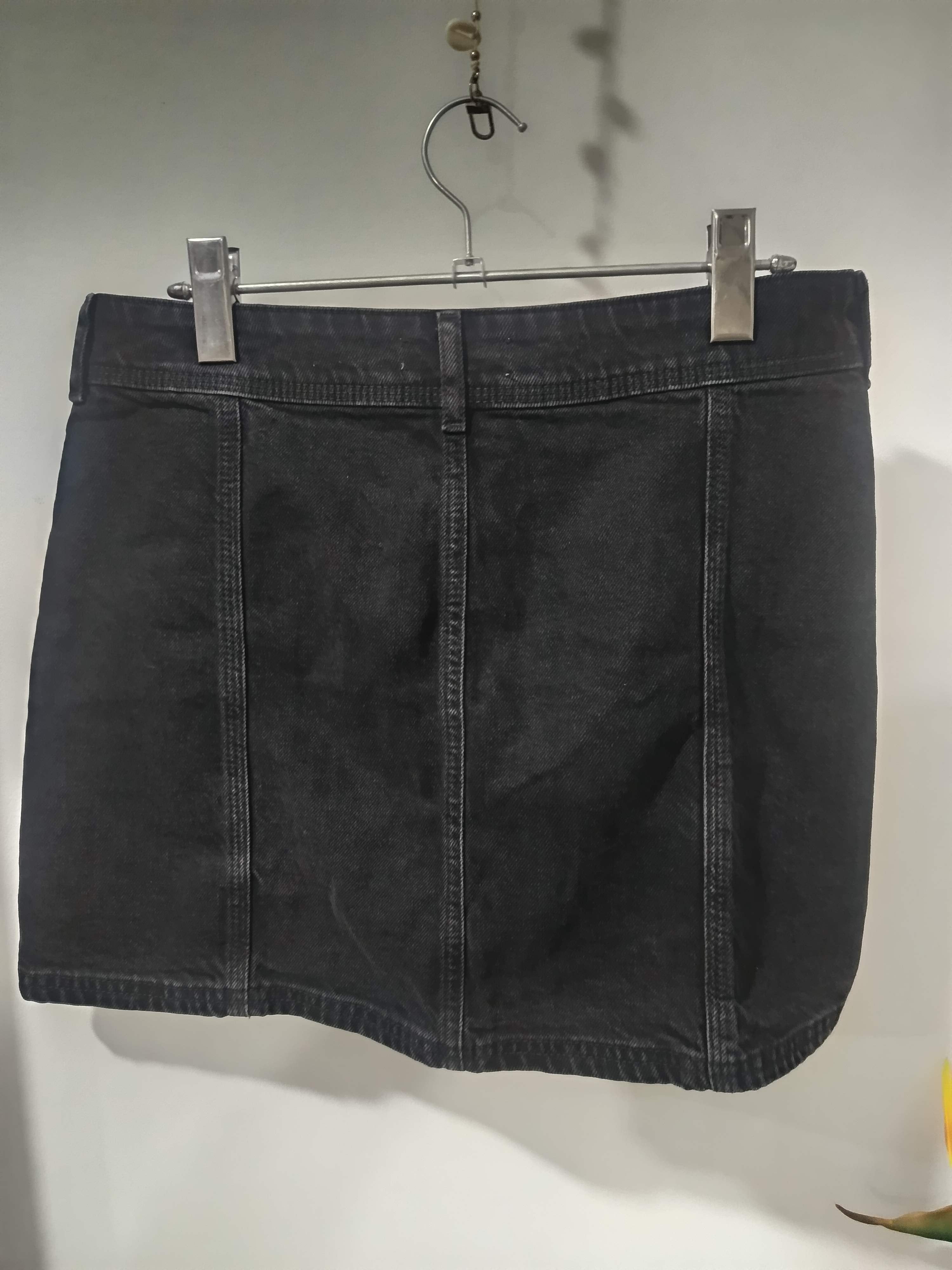 Fustă mini denim negru River Island - spate