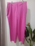 Pantaloni wide-leg roz fuchsia Dunnes - față