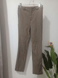Pantaloni slim houndstooth maro Stradivarius - față