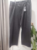 Pantaloni straight efect piele croco negru Primark - față