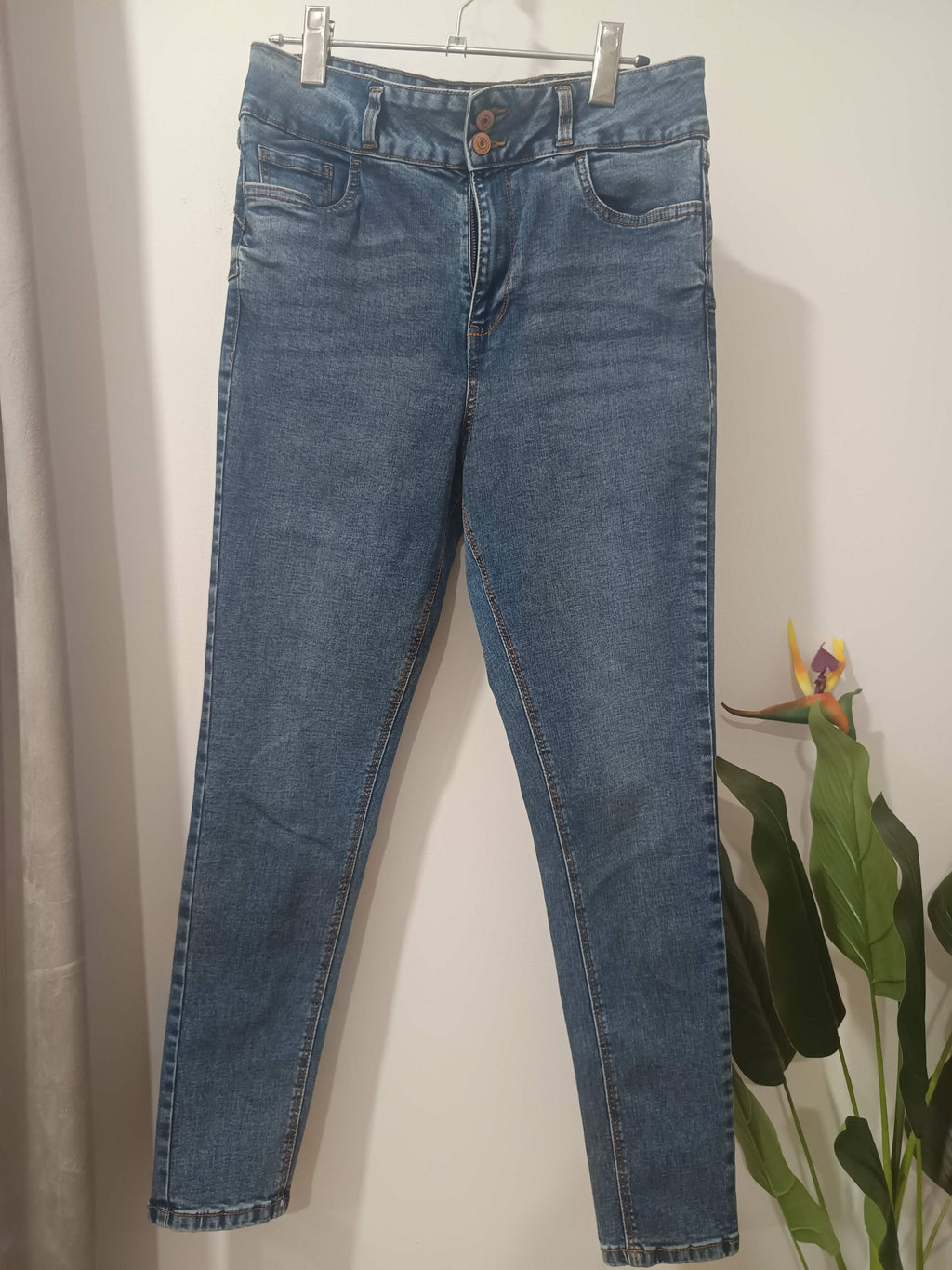 Jeans skinny albastru mediu Yazmin - față