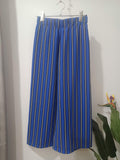Pantaloni culottes albastru dungat Primark - față