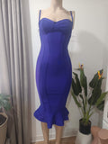 Rochie bandage albastru cobalt Boohoo - față