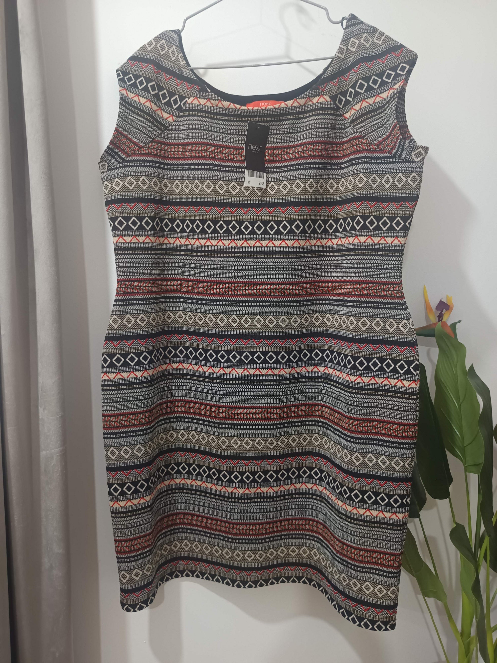 Rochie shift print aztec multicolor Next - față