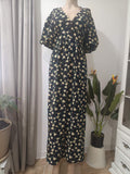 Rochie maxi neagră margarete Primark - față