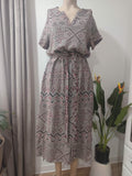 Rochie midi print aztec bej-maro Next - față