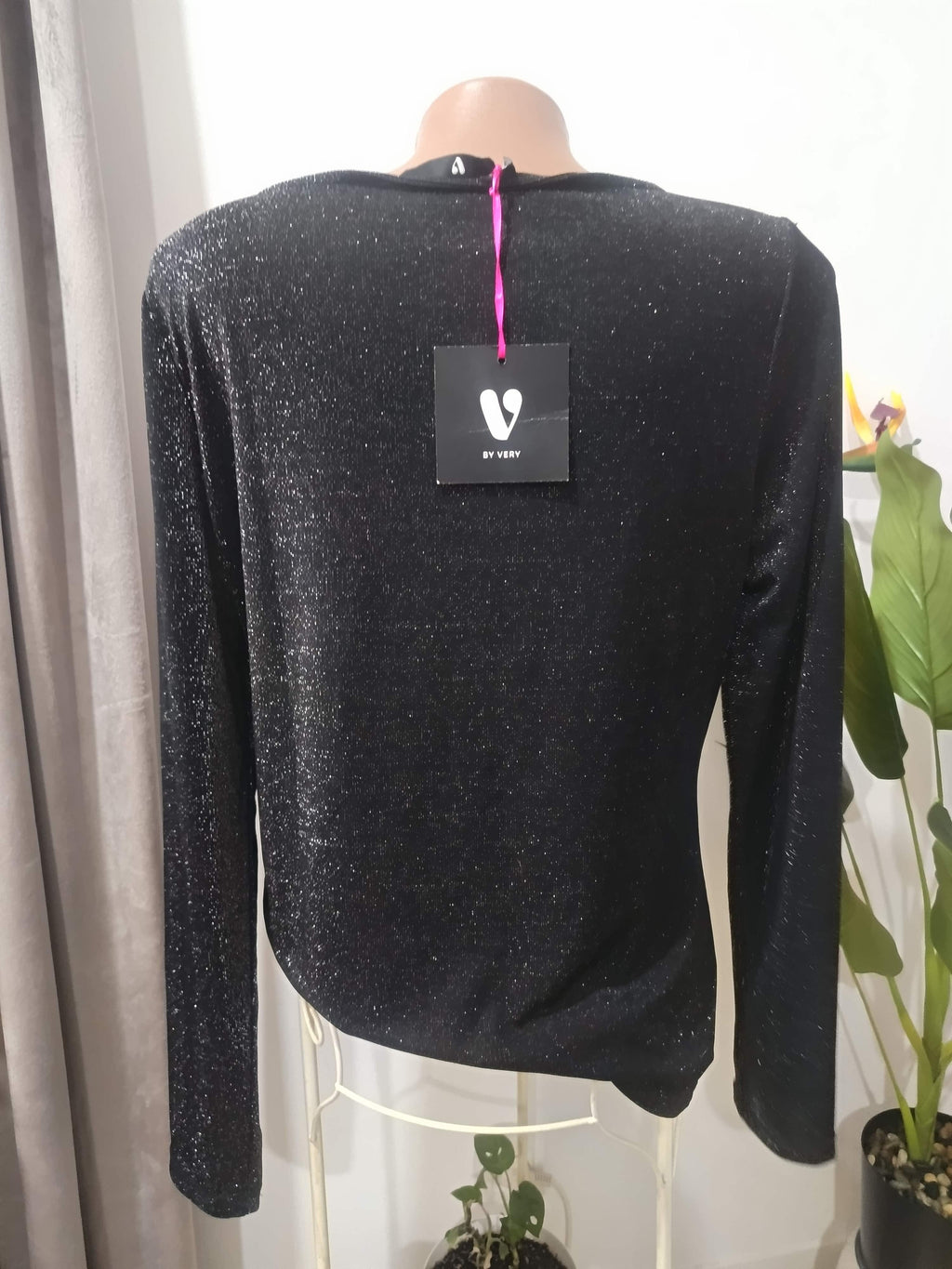 Top negru glitter lurex By Very - spate