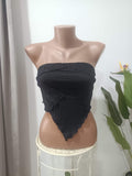 Bandeau corset negru dantelă Primark - față