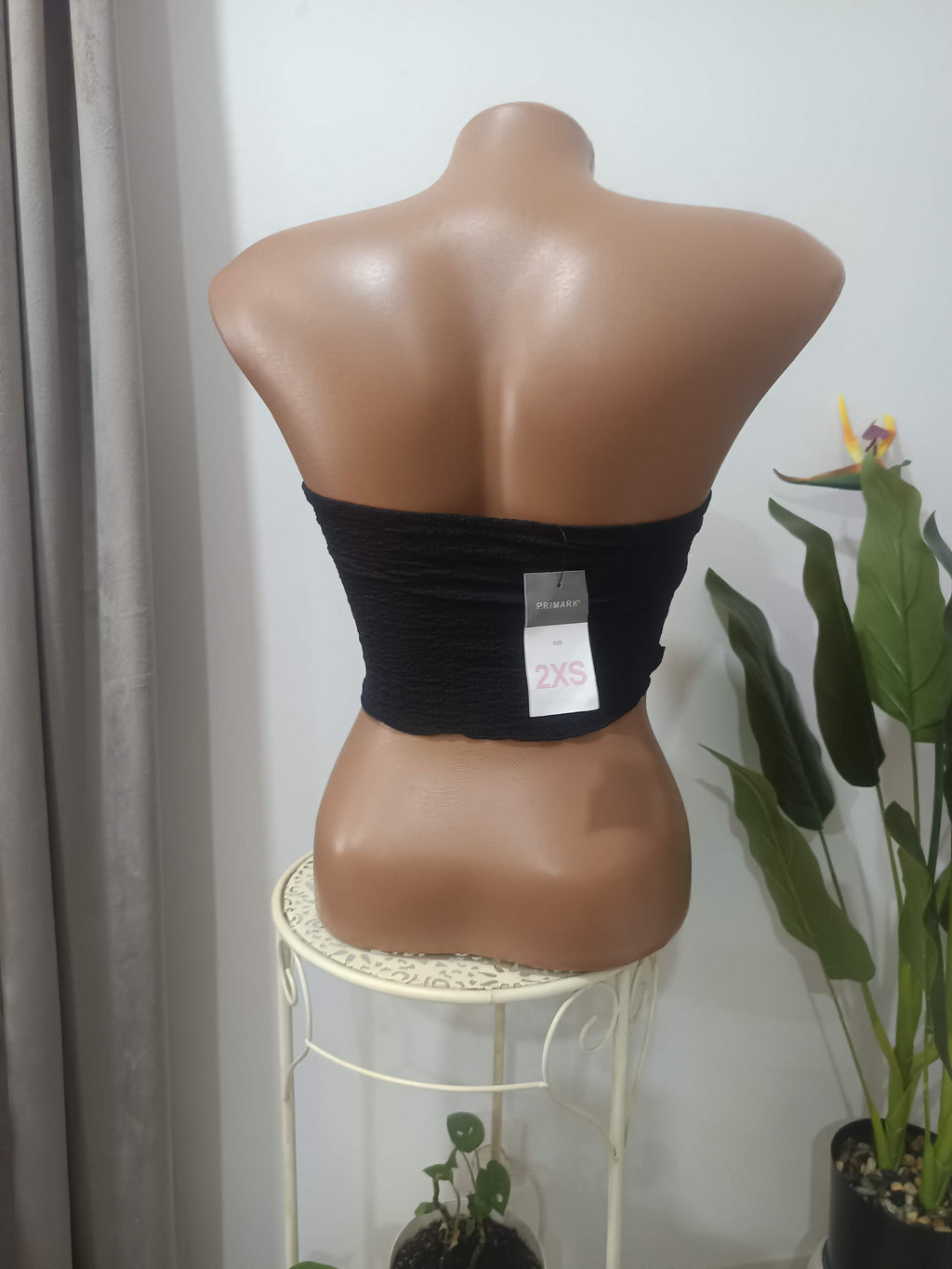Bandeau corset negru dantelă Primark - spate