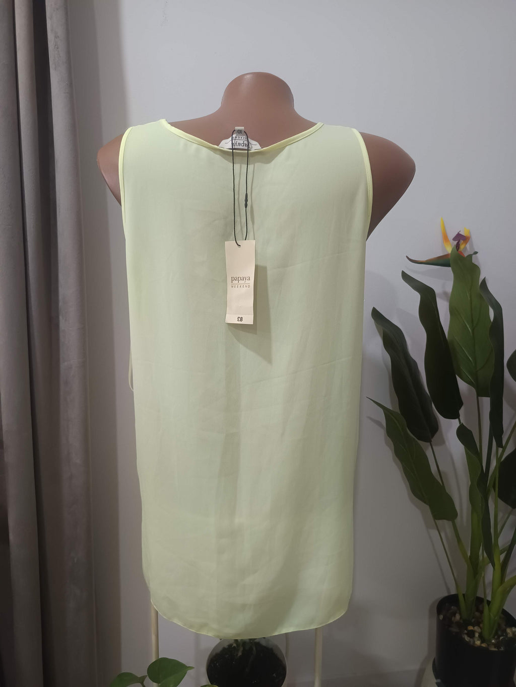Top șifon galben lime Papaya - spate