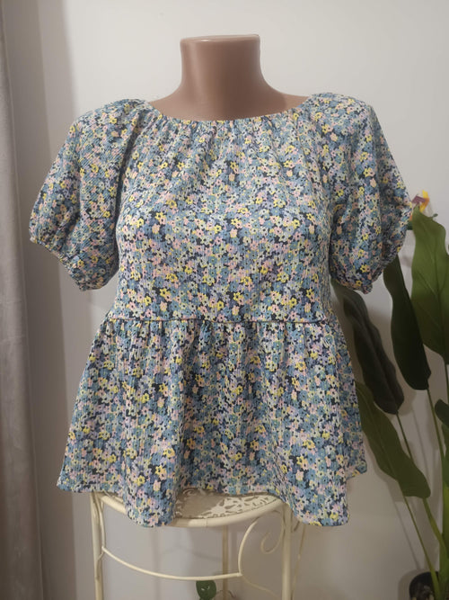 Bluza florală ditsy bardot volanășe copii Next - față