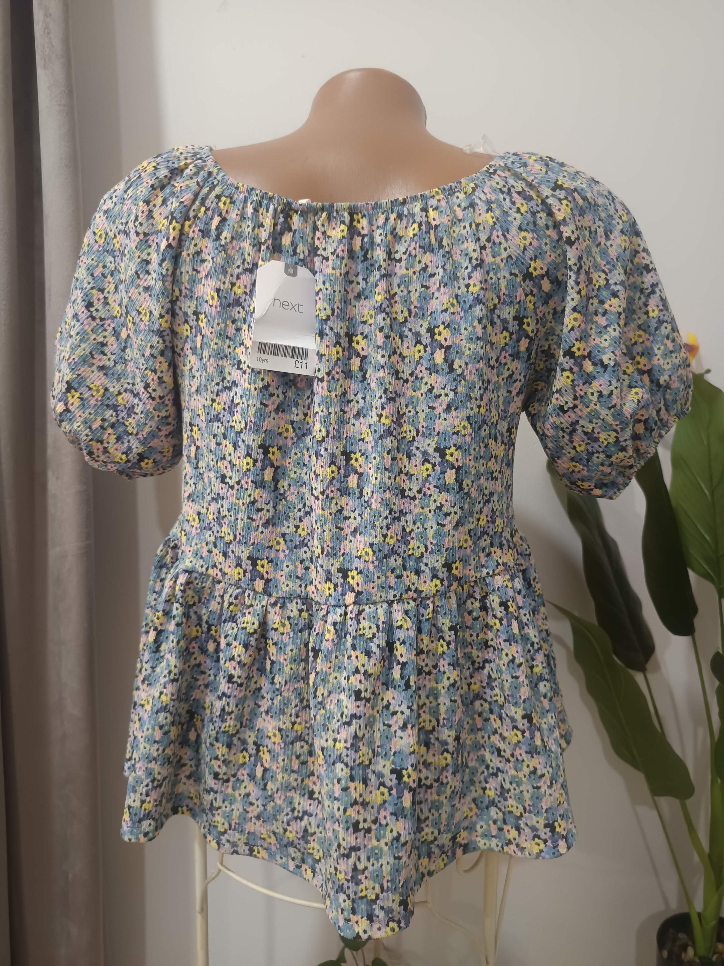 Bluza florală ditsy bardot volanășe copii Next - spate