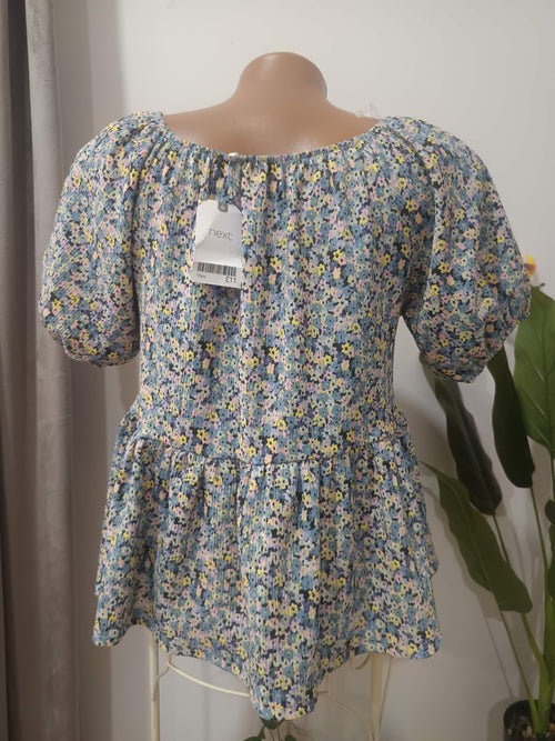 Bluza florală ditsy bardot volanășe copii Next - spate