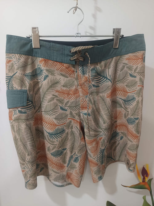 Boardshorts bărbați print tropical Hippytree - față