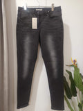 Jeans skinny negri washed Nutmeg - față