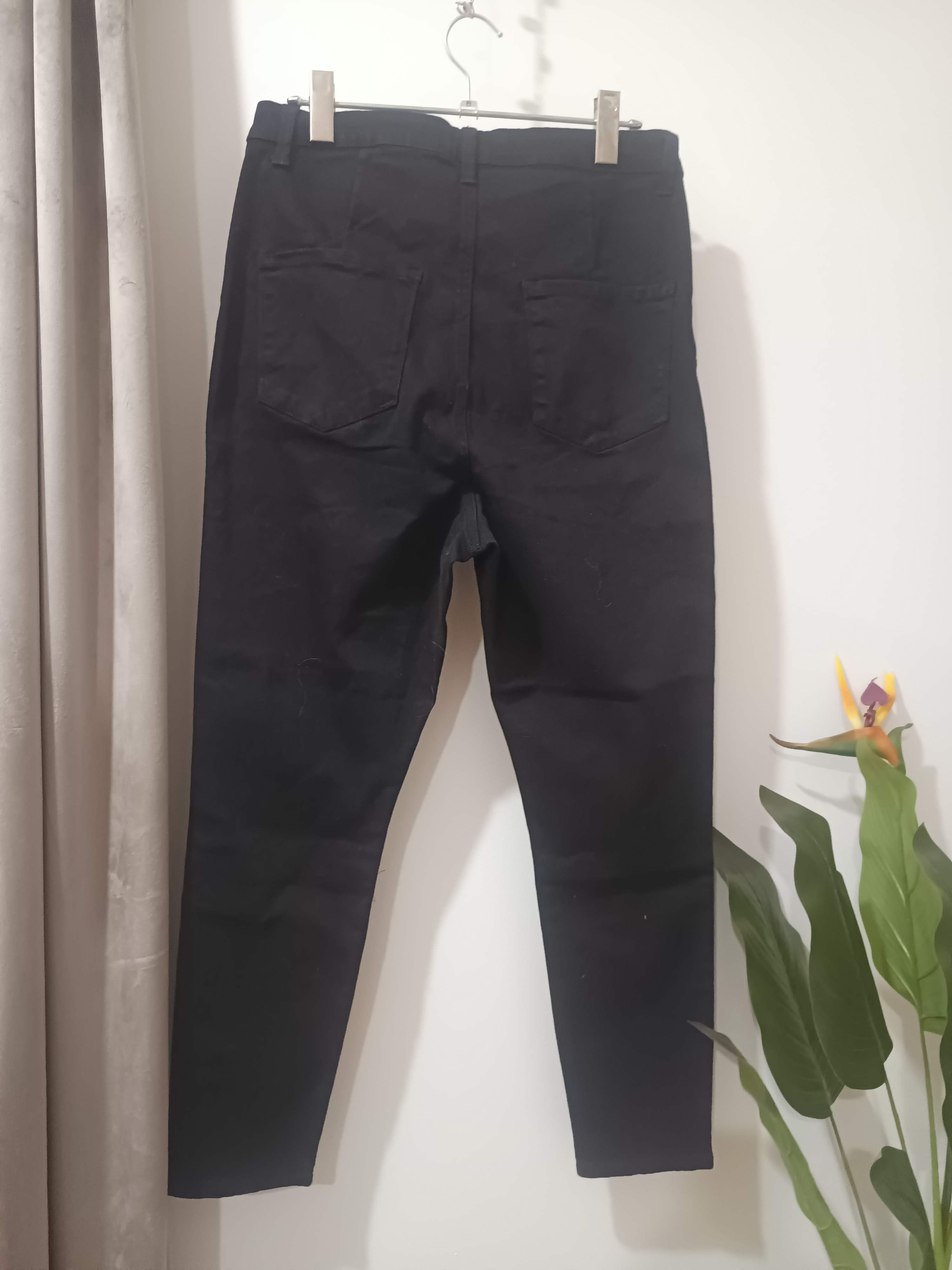 Jeans negri super high waist skinny Primark - spate