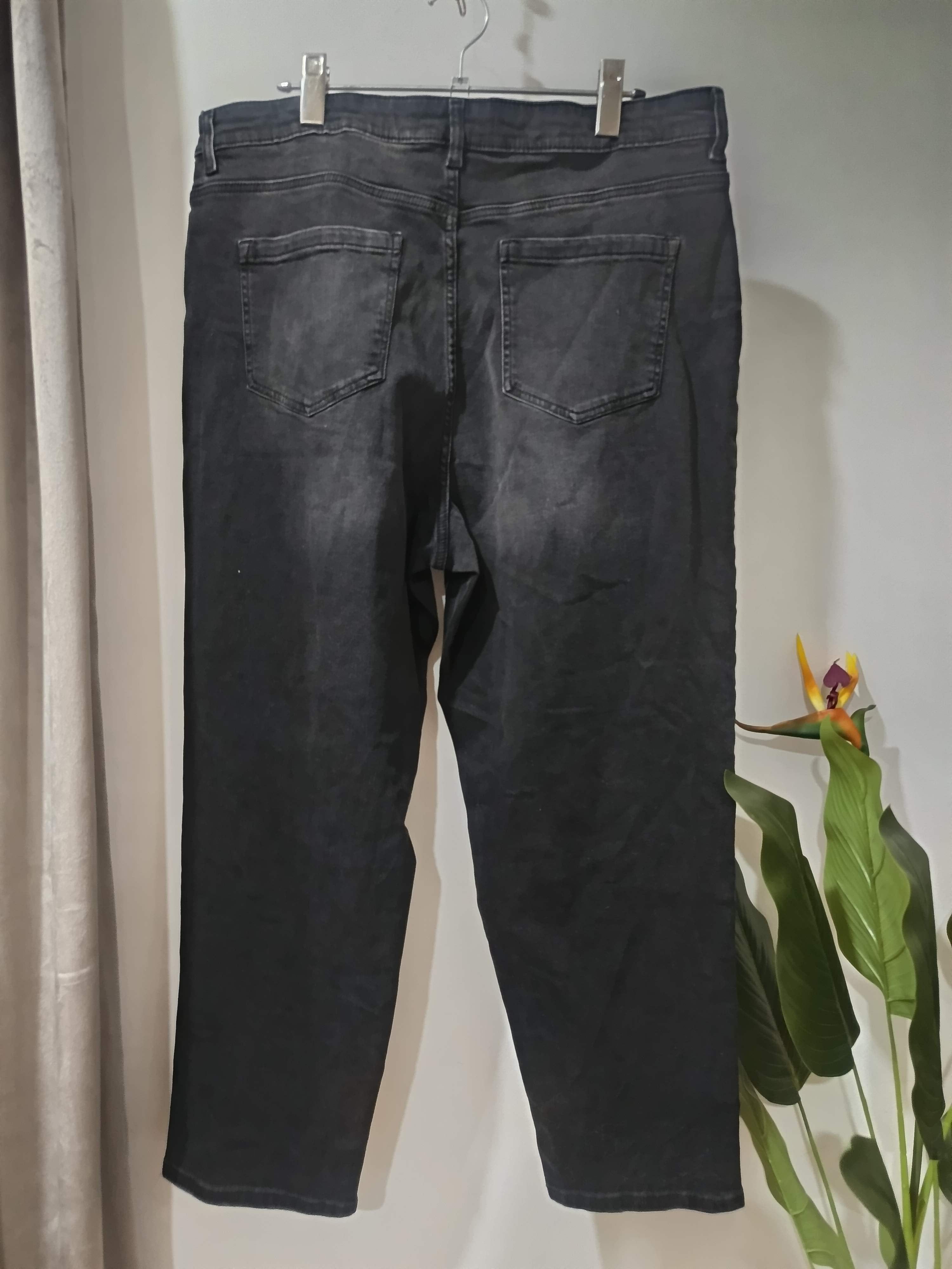 Jeans gri antracit washed straight fit George Denim Miley - spate