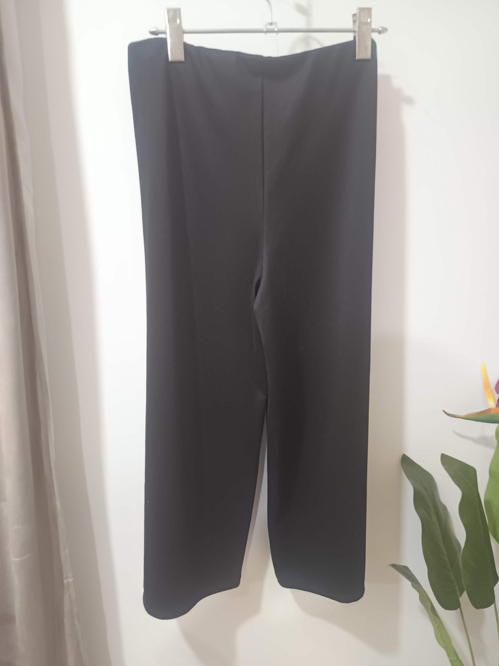 Pantaloni wide-leg gri antracit fluid Primark - spate
