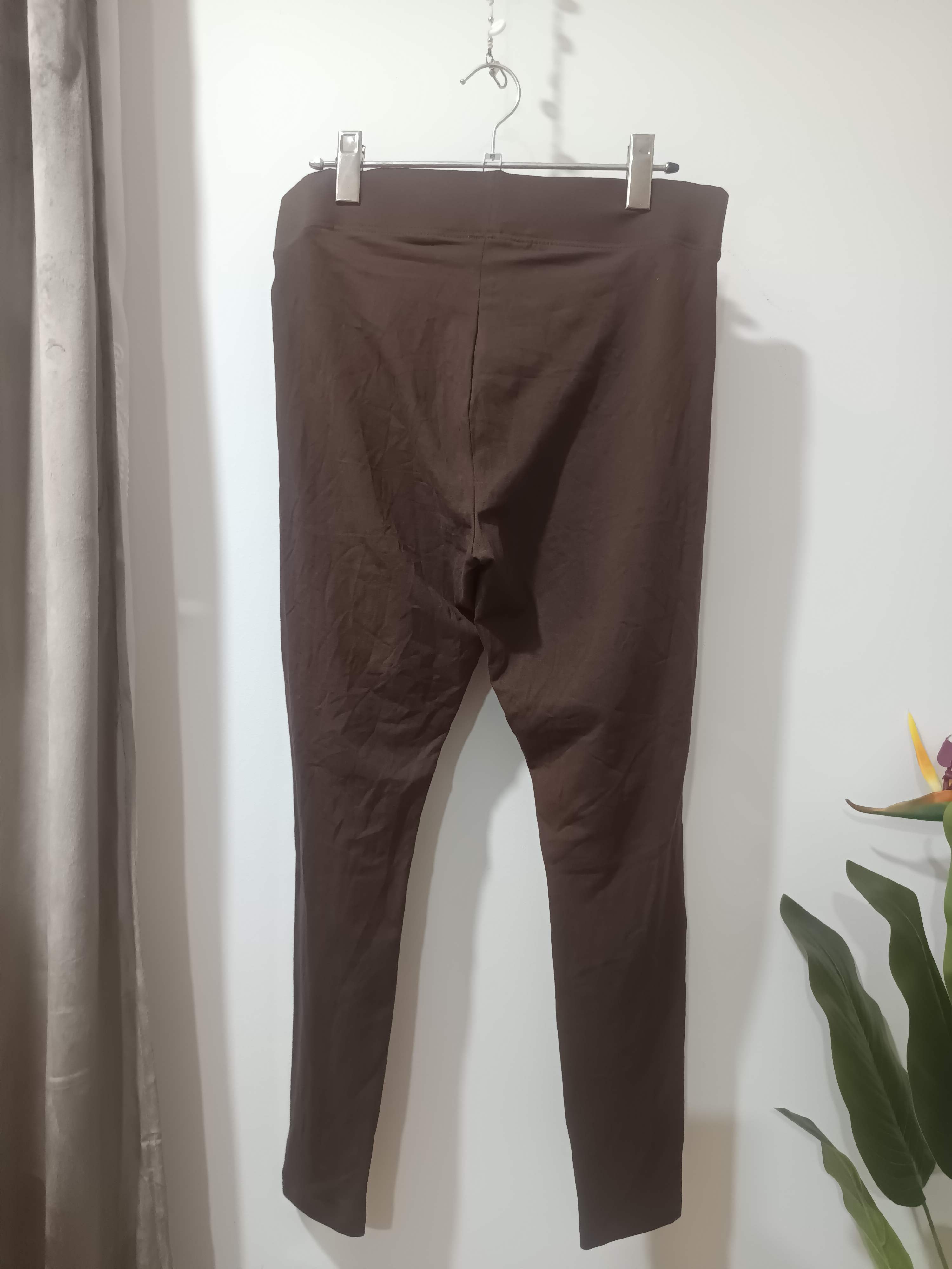 Leggings maro ciocolată satinat lucios Papaya - spate