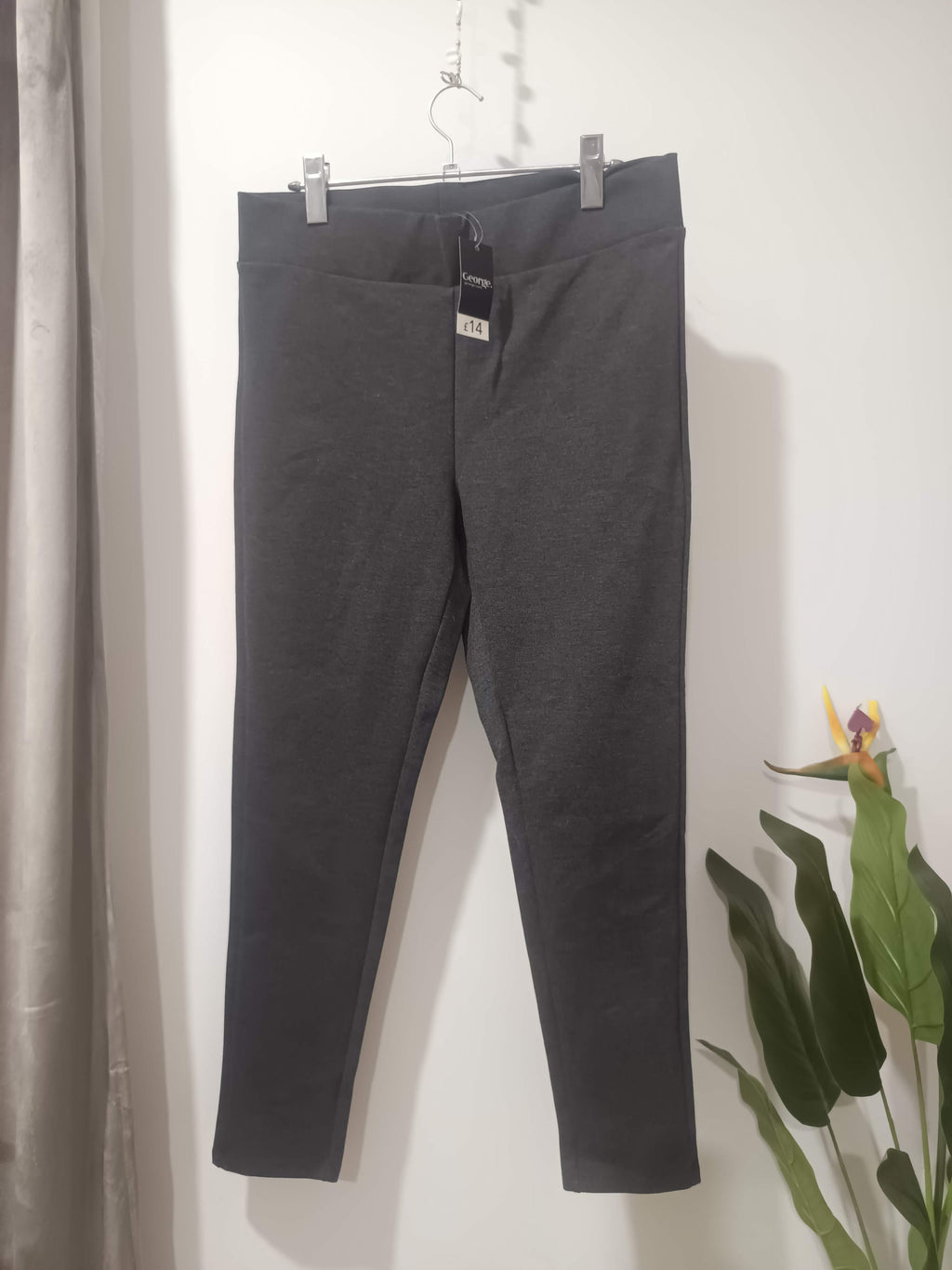 Leggings gri antracit ponte texturat George - față