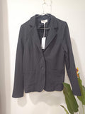 Blazer gri antracit jersey organic slim fit Thought - față
