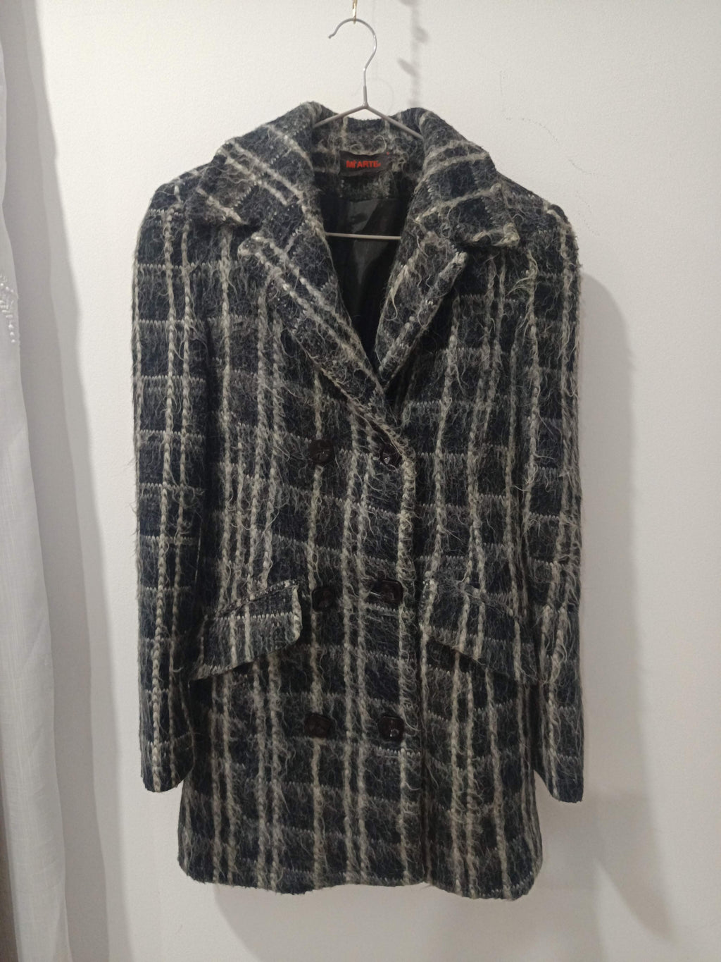 Palton Tweed Carouri Bleumarin-Gri
