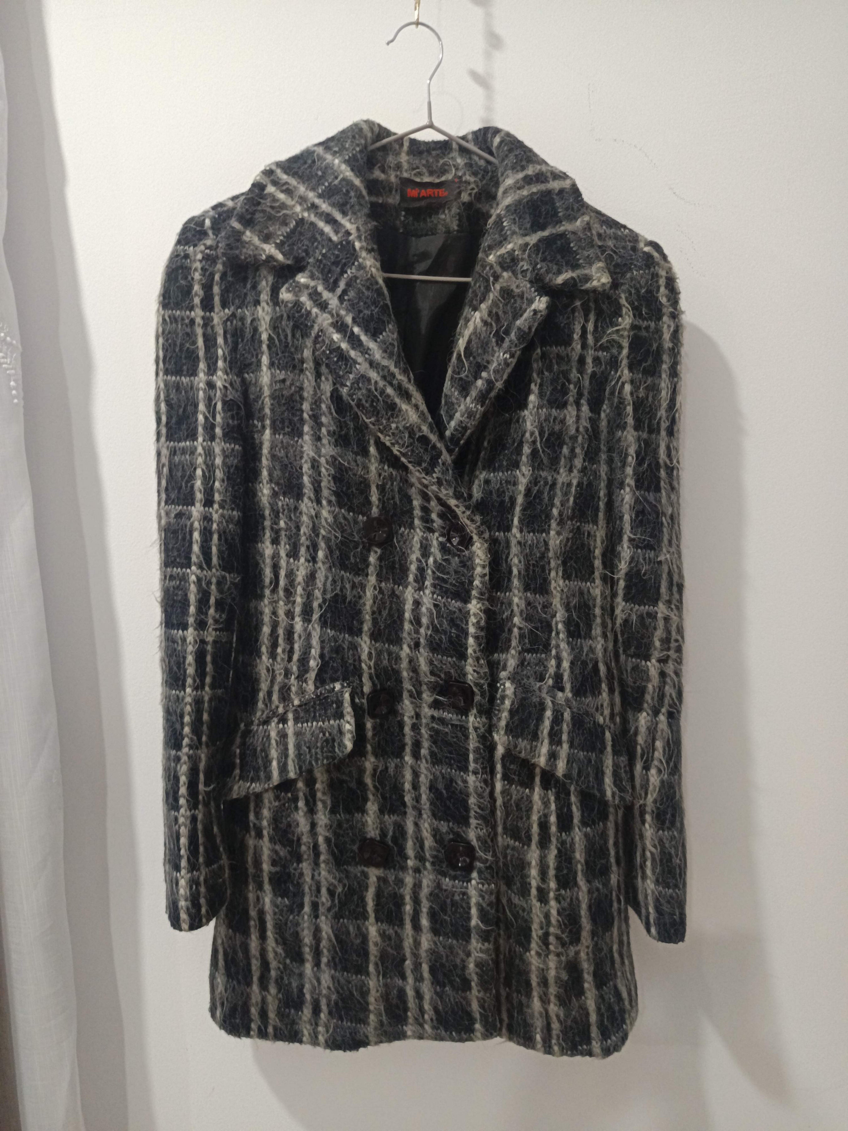 Palton Tweed Carouri Bleumarin-Gri