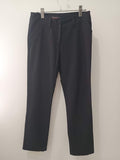 Pantaloni Slim 7/8 Negri cu Duble Nasturi