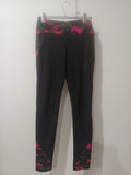 Colani sport negru camuflaj roz fuchsia high-waist față