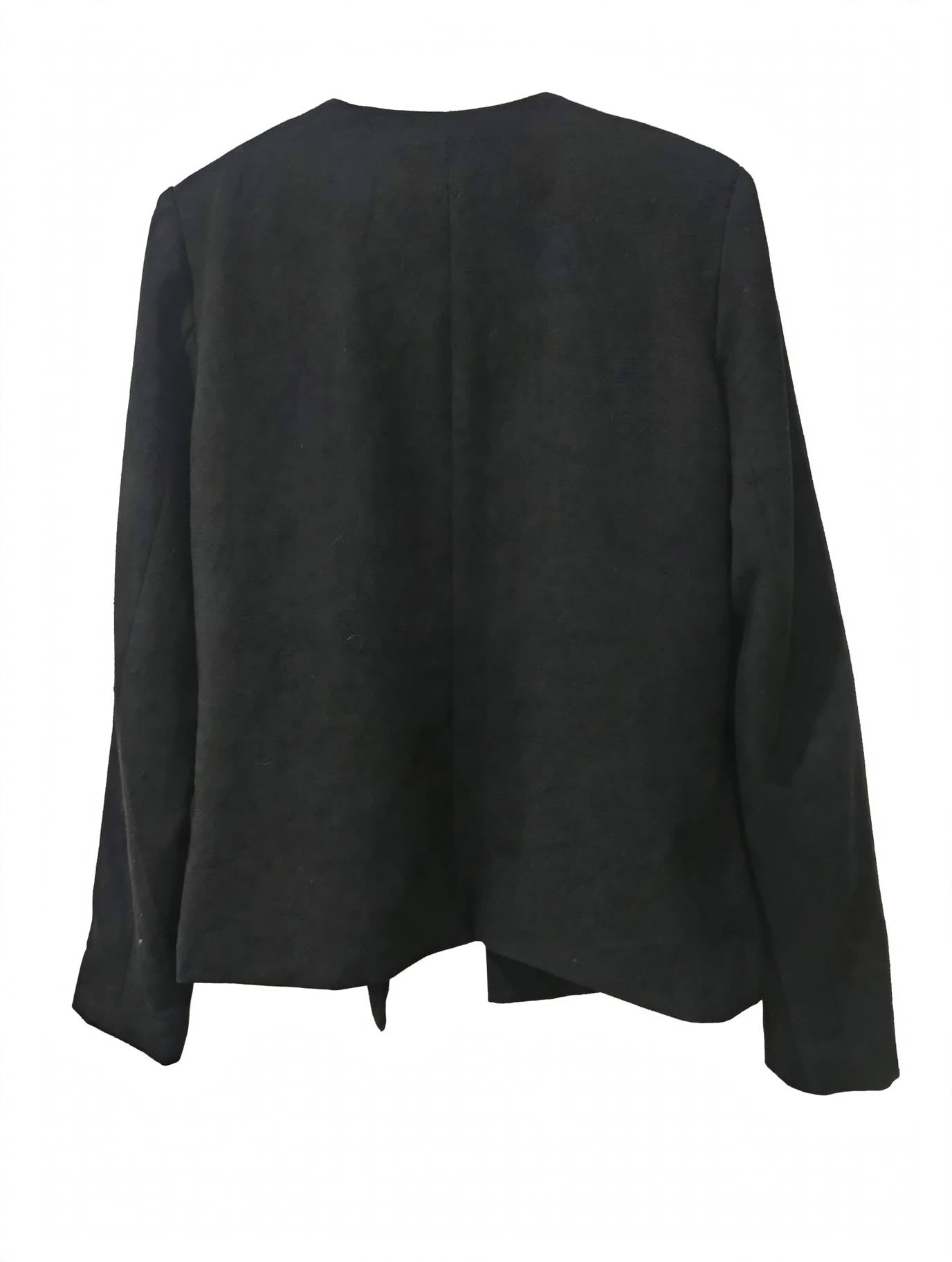 Blazer Negru Fără Guler Deschis Pieces PCNATTIE